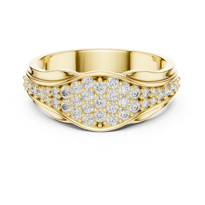 14K Rose Gold Oval & Round Lab-Grown Diamond Stud Ring for Women | Wedding Jewellery | Pure Carat