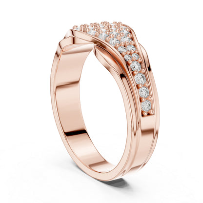 14K Rose Gold Oval & Round Lab-Grown Diamond Stud Ring for Women | Wedding Jewellery | Pure Carat