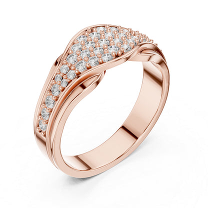 14K Rose Gold Oval & Round Lab-Grown Diamond Stud Ring for Women | Wedding Jewellery | Pure Carat