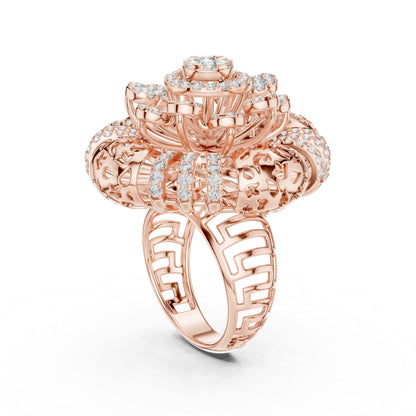 18K White Gold Round Lab-Grown Diamond Ring for Women | Office Wear Jewellery | Pure Carat