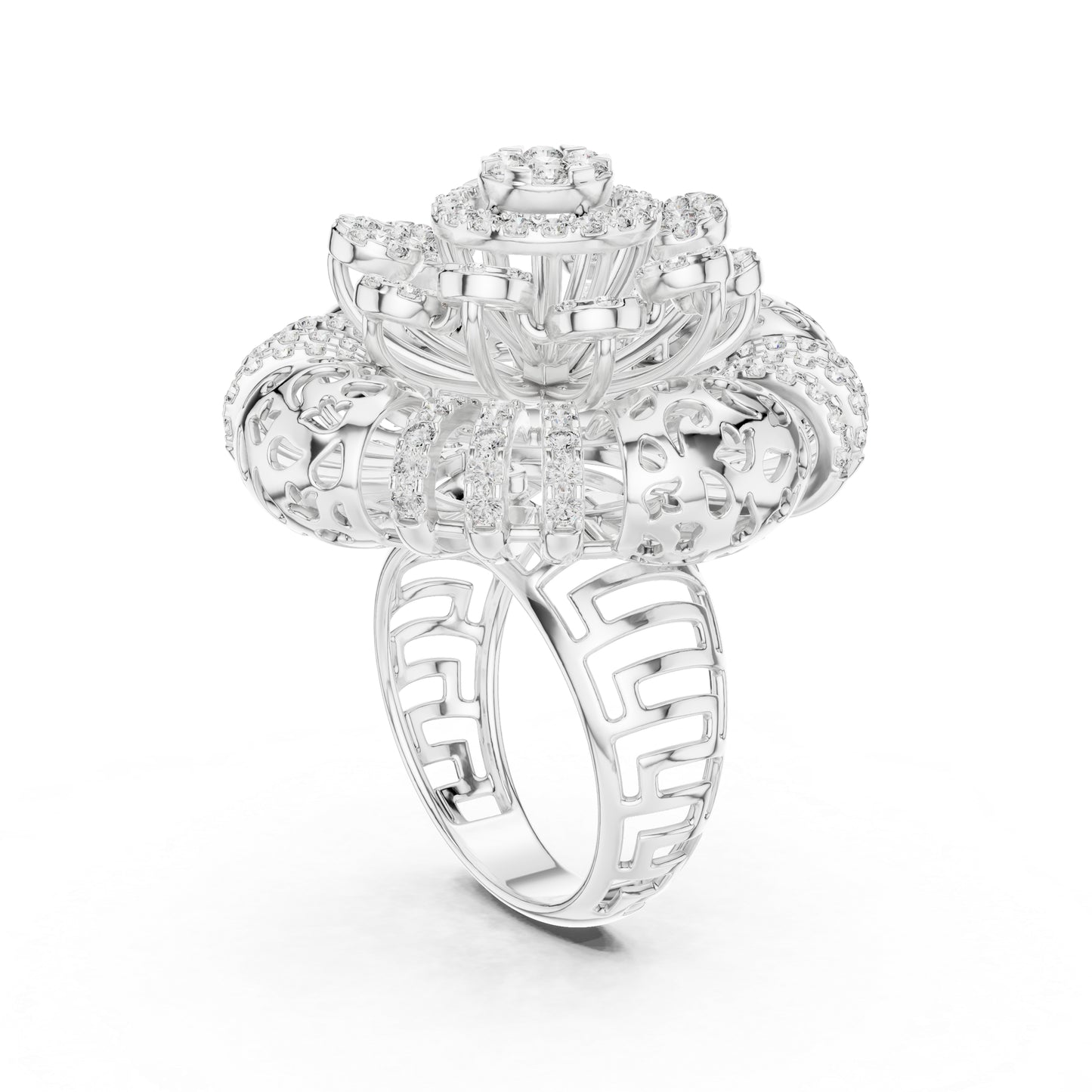 18K White Gold Round Lab-Grown Diamond Ring for Women | Office Wear Jewellery | Pure Carat