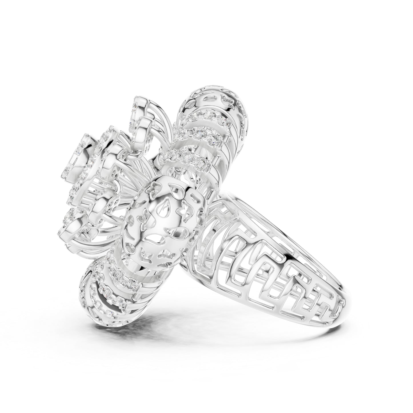 18K White Gold Round Lab-Grown Diamond Ring for Women | Office Wear Jewellery | Pure Carat