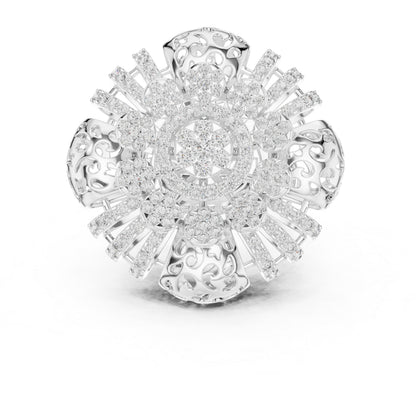 18K White Gold Round Lab-Grown Diamond Ring for Women | Office Wear Jewellery | Pure Carat