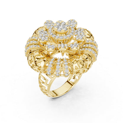 18K White Gold Round Lab-Grown Diamond Ring for Women | Office Wear Jewellery | Pure Carat