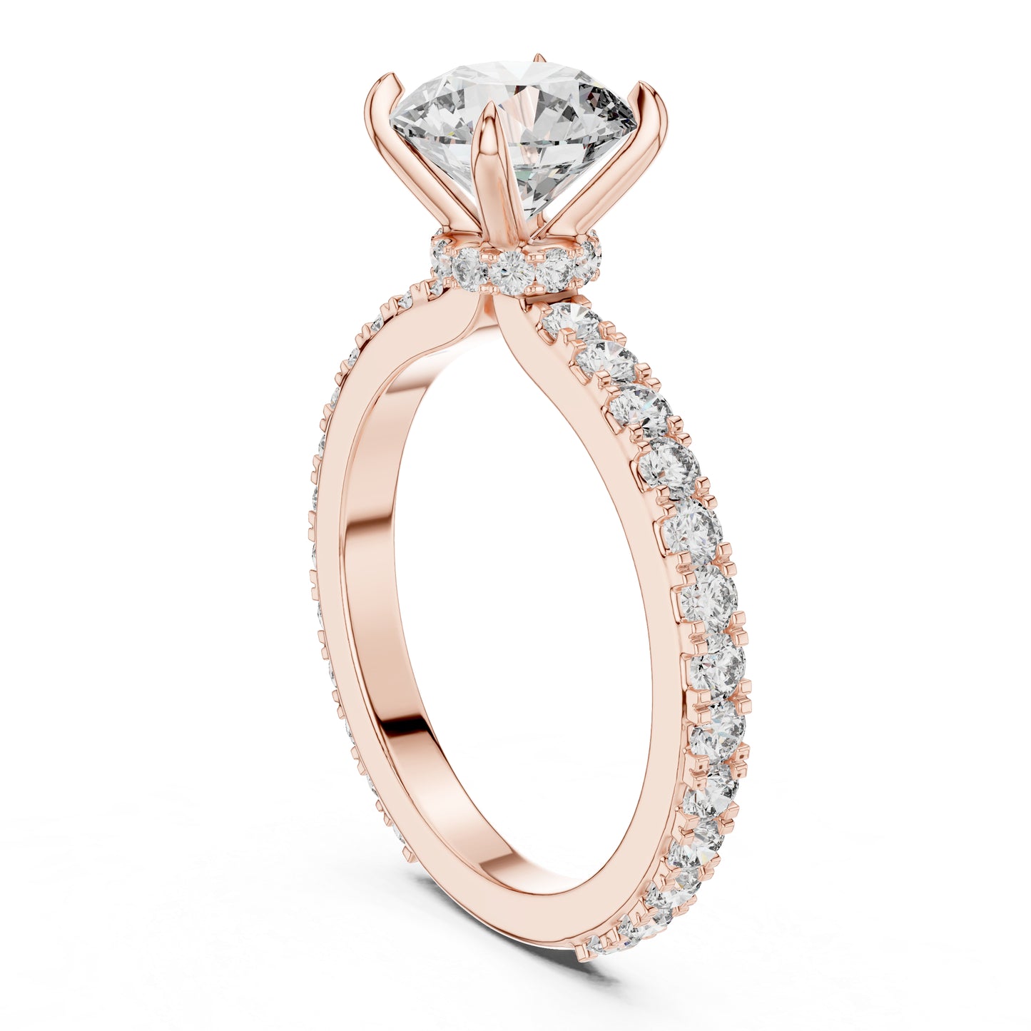 14K Yellow Gold Round Cut Diamond Stud Ring for Women | Bridal Jewellery | Pure Carat