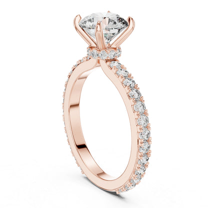 14K Yellow Gold Round Cut Diamond Stud Ring for Women | Bridal Jewellery | Pure Carat