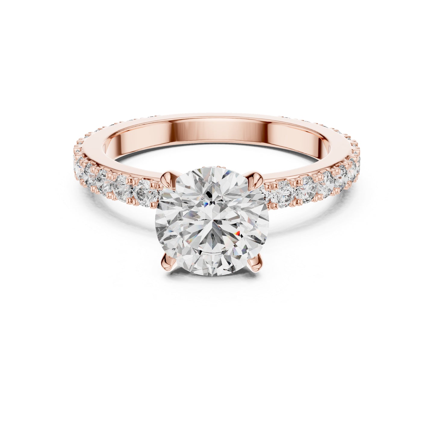 14K Yellow Gold Round Cut Diamond Stud Ring for Women | Bridal Jewellery | Pure Carat