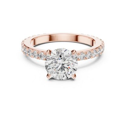 14K Yellow Gold Round Cut Diamond Stud Ring for Women | Bridal Jewellery | Pure Carat