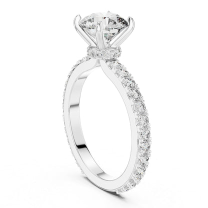 14K Yellow Gold Round Cut Diamond Stud Ring for Women | Bridal Jewellery | Pure Carat