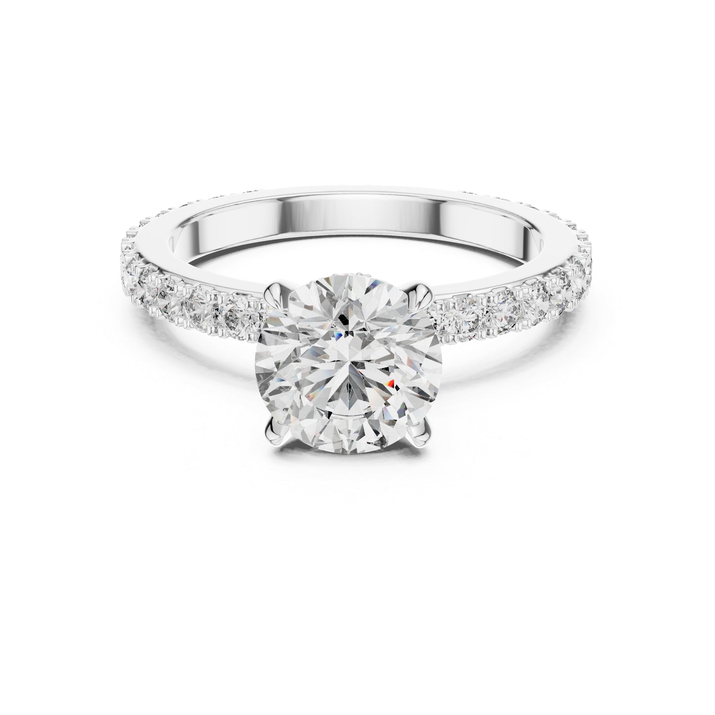 14K Yellow Gold Round Cut Diamond Stud Ring for Women | Bridal Jewellery | Pure Carat