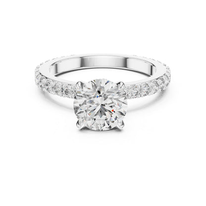 14K Yellow Gold Round Cut Diamond Stud Ring for Women | Bridal Jewellery | Pure Carat