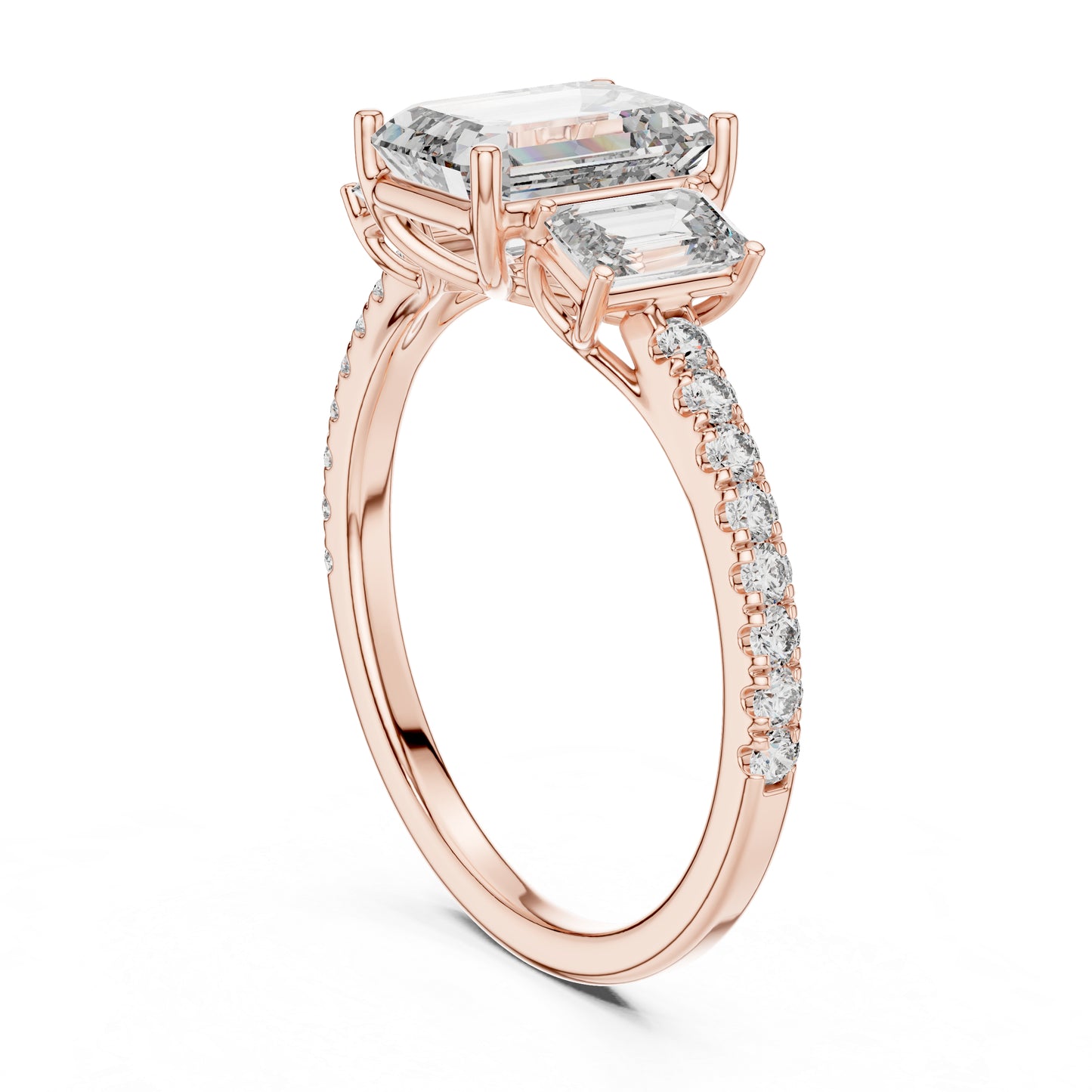 14K Rose Gold Round Cut Diamond Drop Ring for Women | Engagement Jewellery | Pure Carat