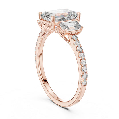 14K Rose Gold Round Cut Diamond Drop Ring for Women | Engagement Jewellery | Pure Carat