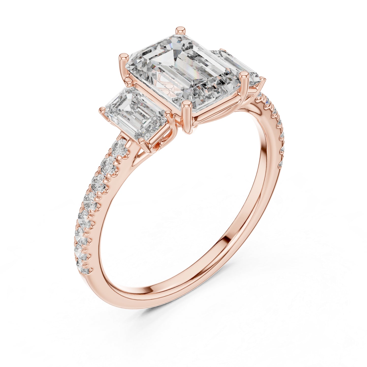 14K Rose Gold Round Cut Diamond Drop Ring for Women | Engagement Jewellery | Pure Carat