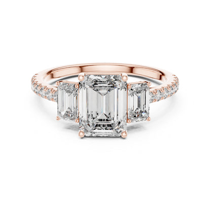 14K Rose Gold Round Cut Diamond Drop Ring for Women | Engagement Jewellery | Pure Carat