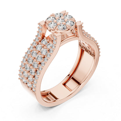 18K Yellow Gold Round Lab-Grown Diamond Ring for Women | Anniversary Gift | Pure Carat
