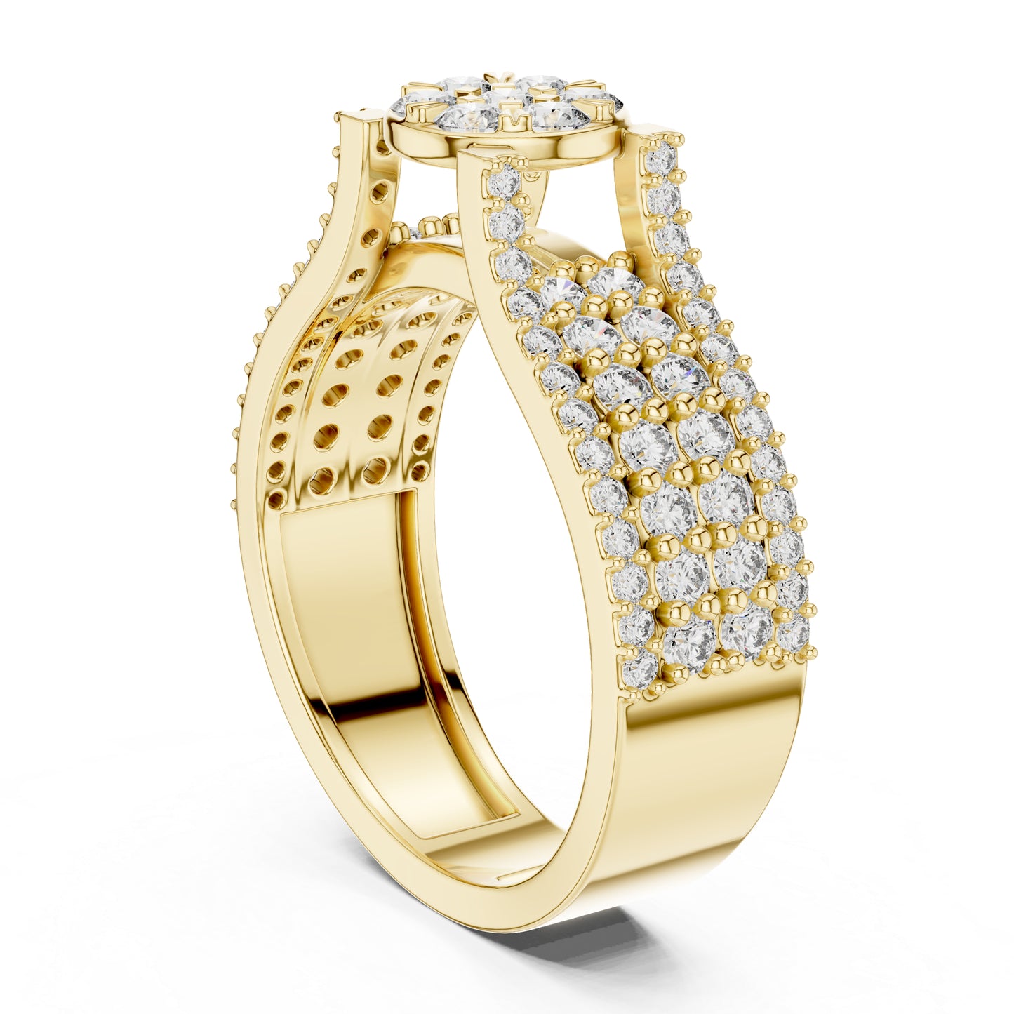 18K Yellow Gold Round Lab-Grown Diamond Ring for Women | Anniversary Gift | Pure Carat
