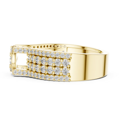 18K Yellow Gold Round Lab-Grown Diamond Ring for Women | Anniversary Gift | Pure Carat