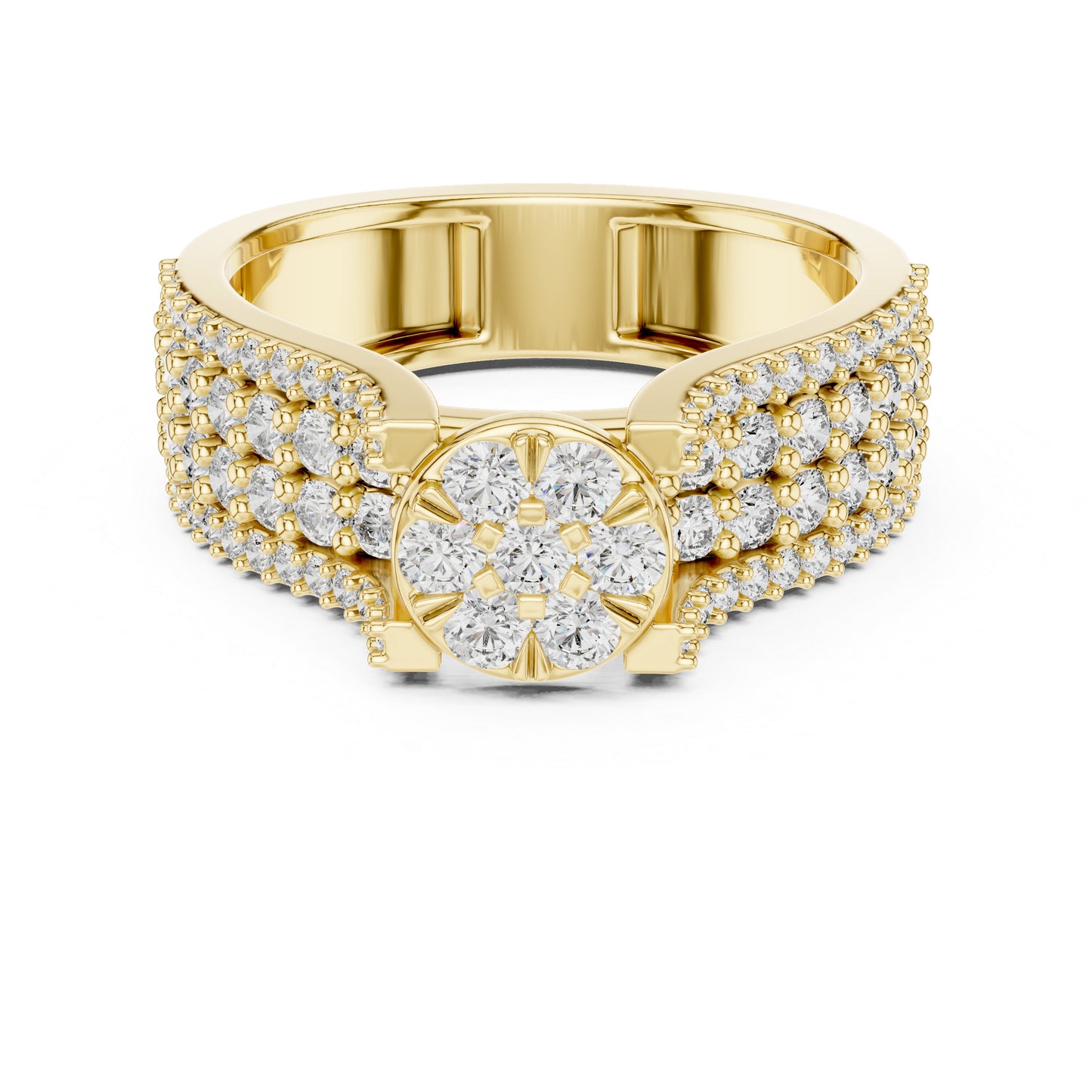 18K Yellow Gold Round Lab-Grown Diamond Ring for Women | Anniversary Gift | Pure Carat