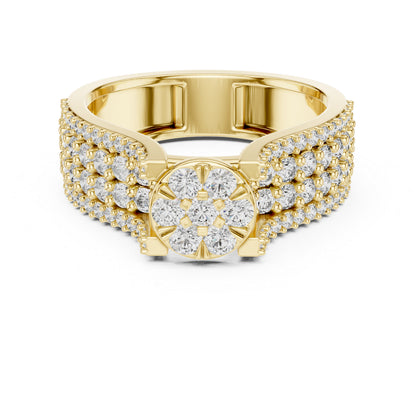 18K Yellow Gold Round Lab-Grown Diamond Ring for Women | Anniversary Gift | Pure Carat