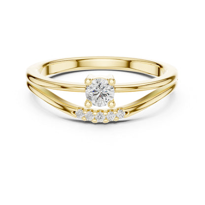 14K White Gold Round Lab-Grown Diamond Ring for Women | Everyday Wear | Pure Carat