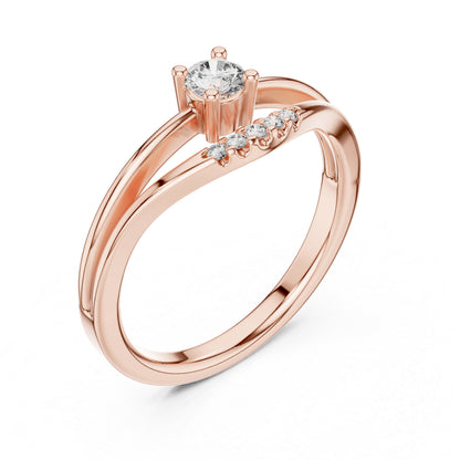 14K White Gold Round Lab-Grown Diamond Ring for Women | Everyday Wear | Pure Carat