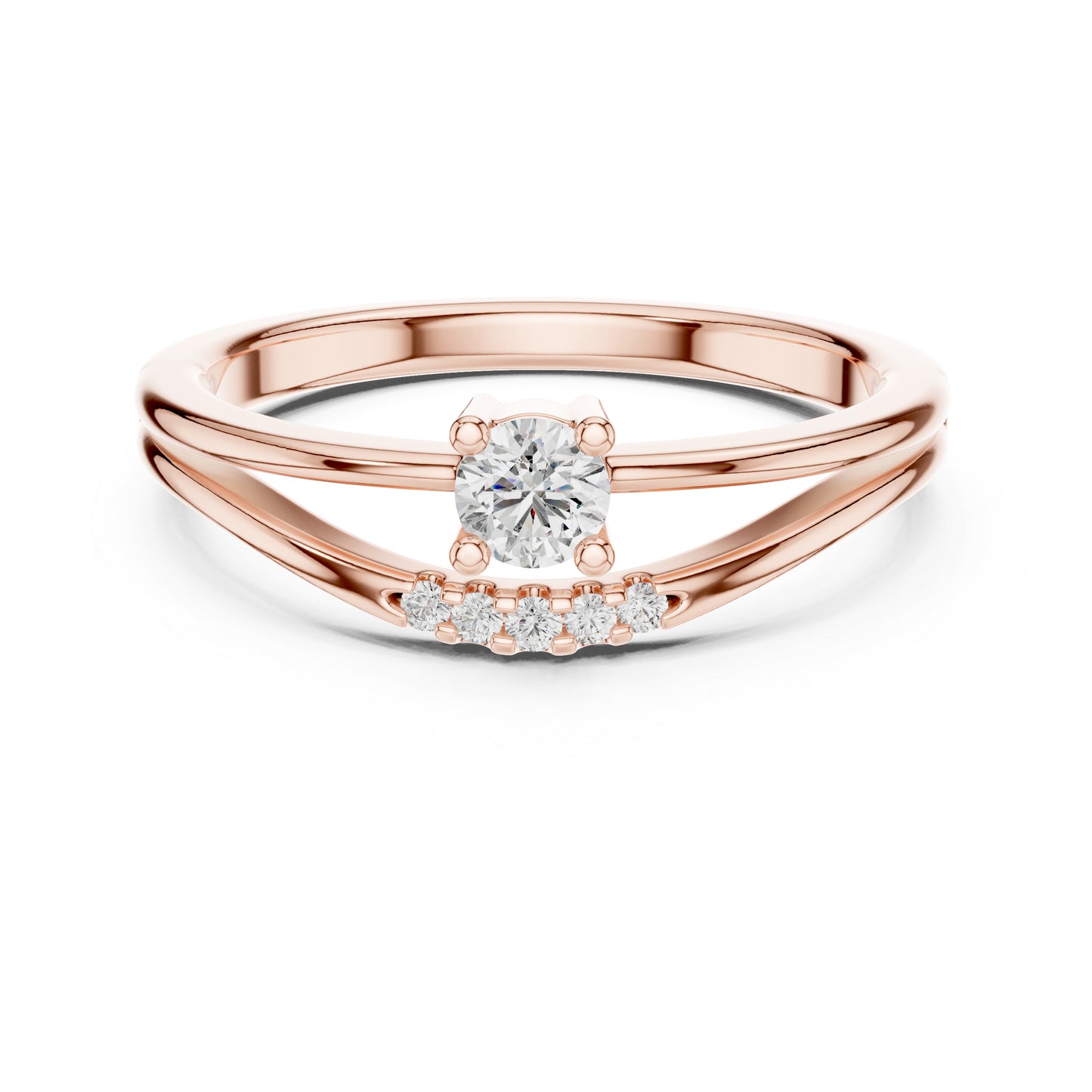 14K White Gold Round Lab-Grown Diamond Ring for Women | Everyday Wear | Pure Carat