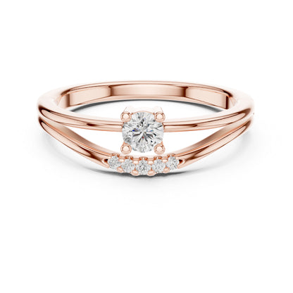 14K White Gold Round Lab-Grown Diamond Ring for Women | Everyday Wear | Pure Carat