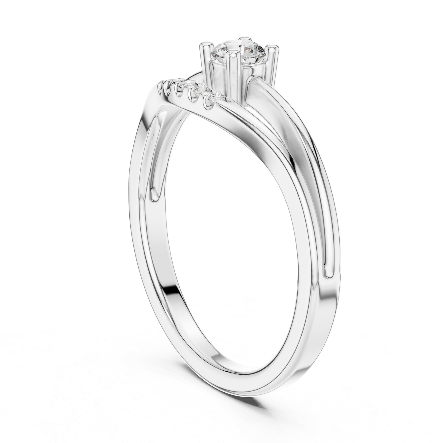14K White Gold Round Lab-Grown Diamond Ring for Women | Everyday Wear | Pure Carat