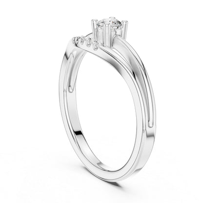 14K White Gold Round Lab-Grown Diamond Ring for Women | Everyday Wear | Pure Carat