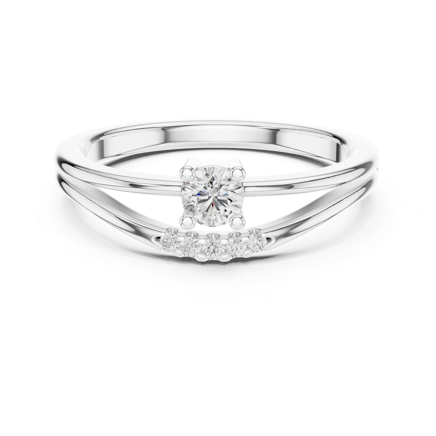 14K White Gold Round Lab-Grown Diamond Ring for Women | Everyday Wear | Pure Carat