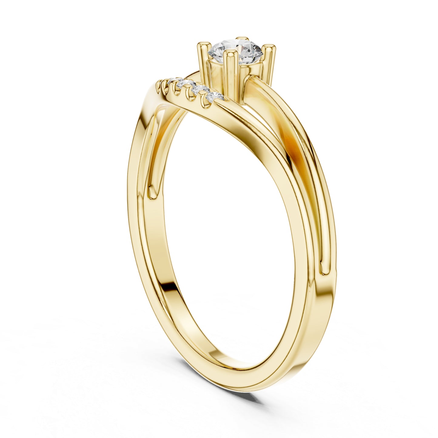 14K White Gold Round Lab-Grown Diamond Ring for Women | Everyday Wear | Pure Carat