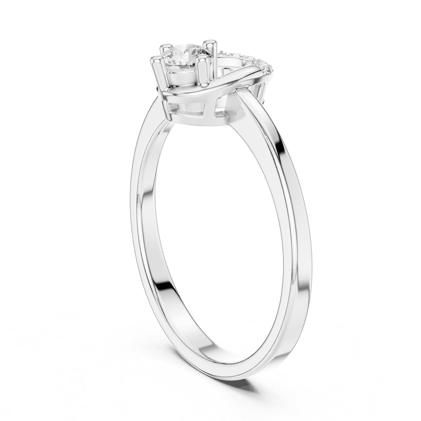 14K Yellow Gold Round Lab-Grown Diamond Drop Ring for Women | Party Wear | Pure Carat