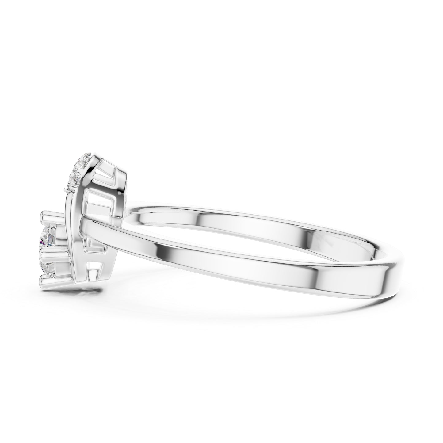 14K Yellow Gold Round Lab-Grown Diamond Drop Ring for Women | Party Wear | Pure Carat