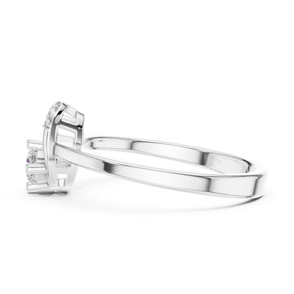 14K Yellow Gold Round Lab-Grown Diamond Drop Ring for Women | Party Wear | Pure Carat