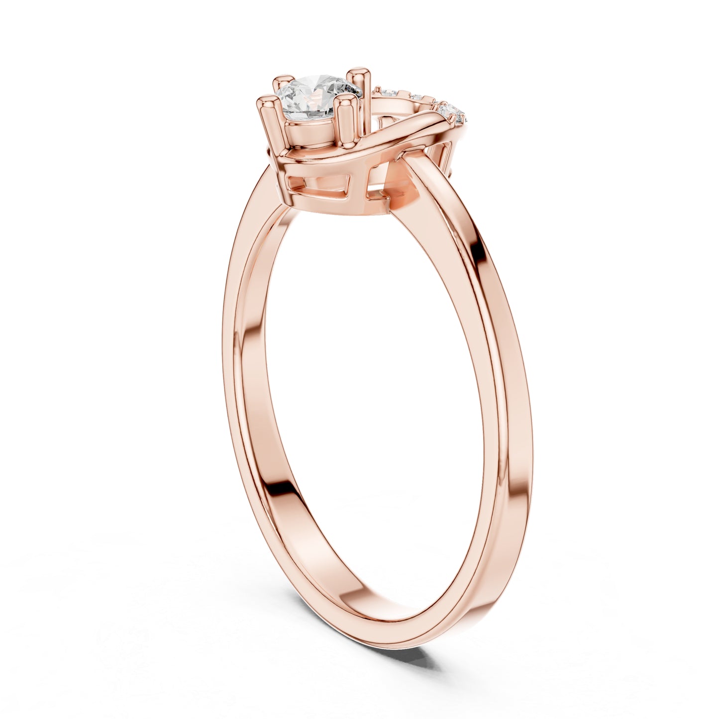 14K Yellow Gold Round Lab-Grown Diamond Drop Ring for Women | Party Wear | Pure Carat