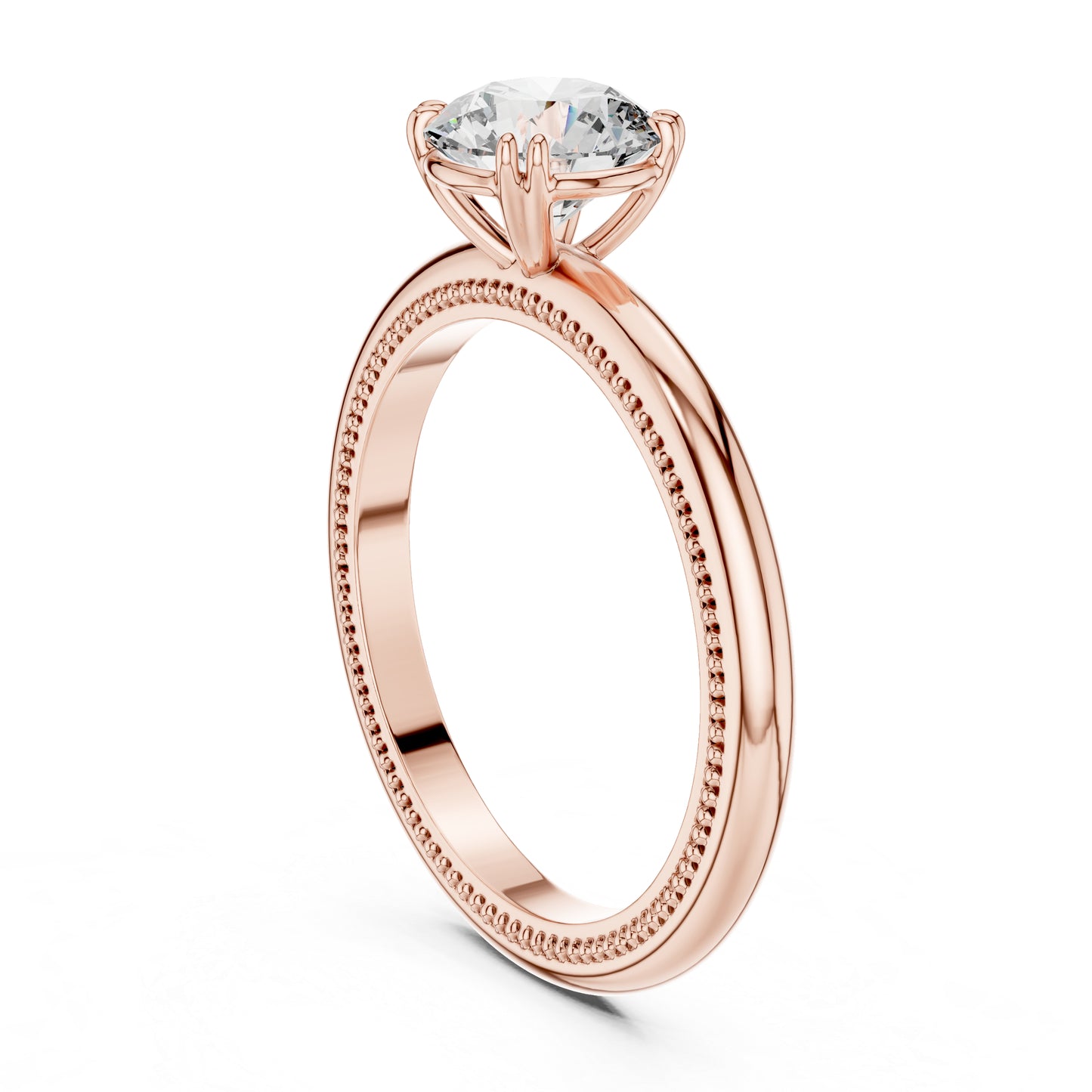 Women’s Round Lab-Grown Diamond Ring in 14K Rose Gold | Pure Carat