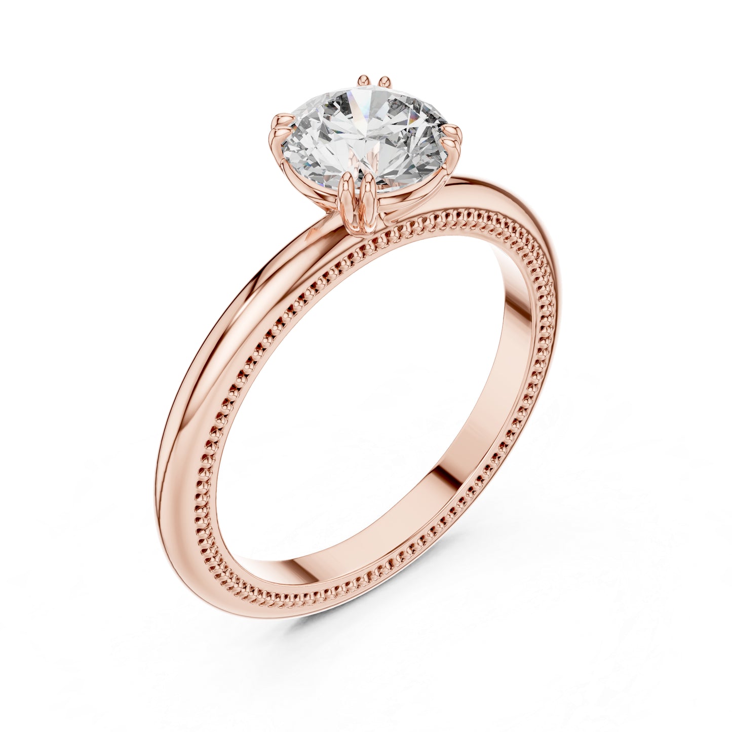 Women’s Round Lab-Grown Diamond Ring in 14K Rose Gold | Pure Carat