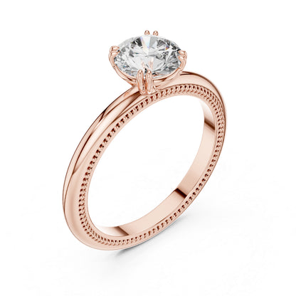 Women’s Round Lab-Grown Diamond Ring in 14K Rose Gold | Pure Carat