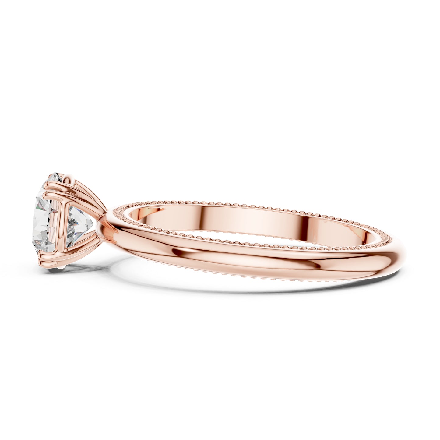 Women’s Round Lab-Grown Diamond Ring in 14K Rose Gold | Pure Carat