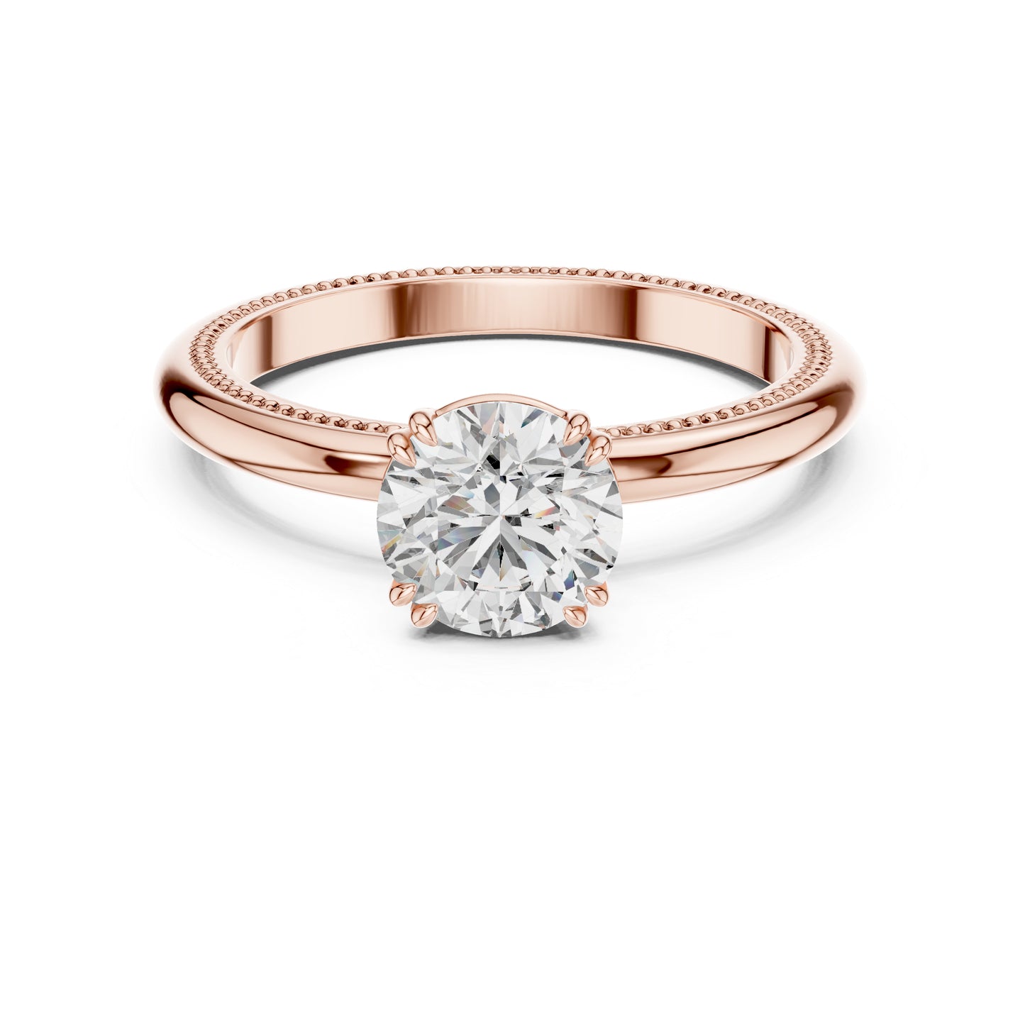 Women’s Round Lab-Grown Diamond Ring in 14K Rose Gold | Pure Carat