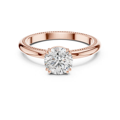 Women’s Round Lab-Grown Diamond Ring in 14K Rose Gold | Pure Carat
