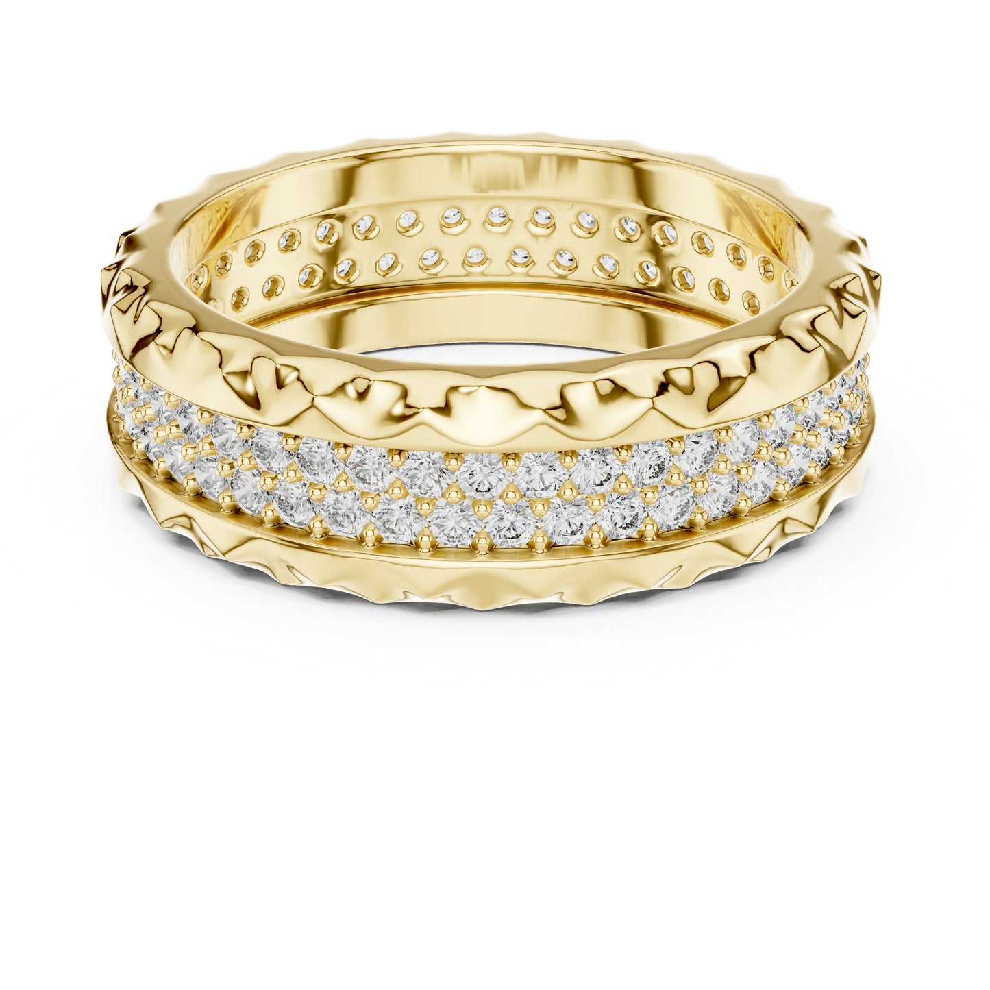 14K Yellow Gold Round Lab-Grown Diamond Ring for Women | Office Wear | Pure Carat