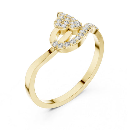 14K Yellow Gold Round Lab-Grown Diamond Ring for Women | Anniversary Gift | Pure Carat