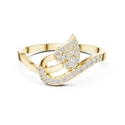 14K Yellow Gold Round Lab-Grown Diamond Ring for Women | Anniversary Gift | Pure Carat