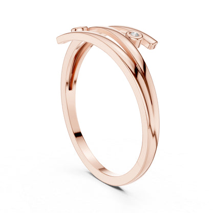 18K Rose Gold Round Cut Diamond Drop Ring for Women | Office Wear Jewellery | Pure Carat