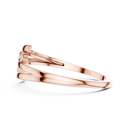 18K Rose Gold Round Cut Diamond Drop Ring for Women | Office Wear Jewellery | Pure Carat