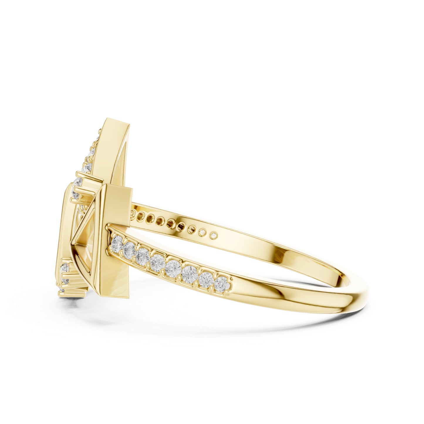 14K Yellow Gold Round Lab-Grown Diamond Bridal Ring for Women | Pure Carat