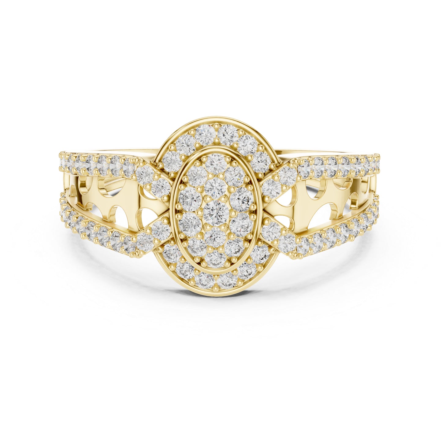 18K Yellow Gold Round Lab-Grown Diamond Drop Ring for Everyday Wear | Pure Carat