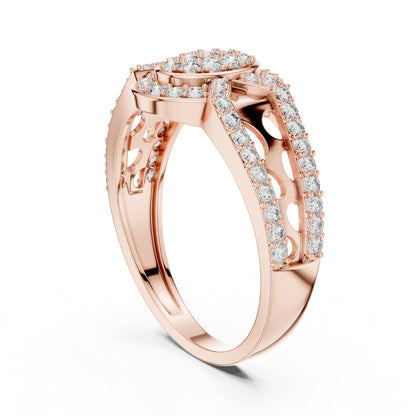 18K Yellow Gold Round Lab-Grown Diamond Drop Ring for Everyday Wear | Pure Carat